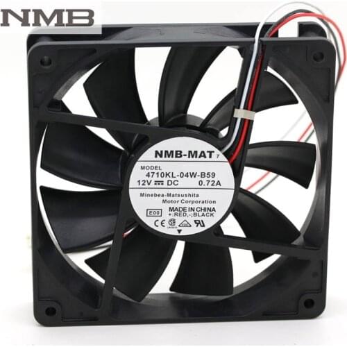 For NMB 4710KL-04W-B59 12V 0.72A 12025 120*120*25MM 3 line to stop alarm fan