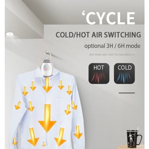 Electric Clothes Hanging Dryer Portable Laundry Shoes Rack Timed Removable Hot/Cold Air Hanger Dryer Machine For Home Hotel Trip