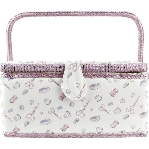 European Style Portable Sewing Box Sewing Needle Thread Storage Box Sewing Case Container for Home Bedroom