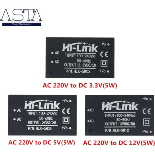 HLK-5M03 HLK-5M05 HLK-5M12 5W AC-DC 220V to 12V/5V/3.3V Buck Step Down Power Supply Module Converter Intelligent