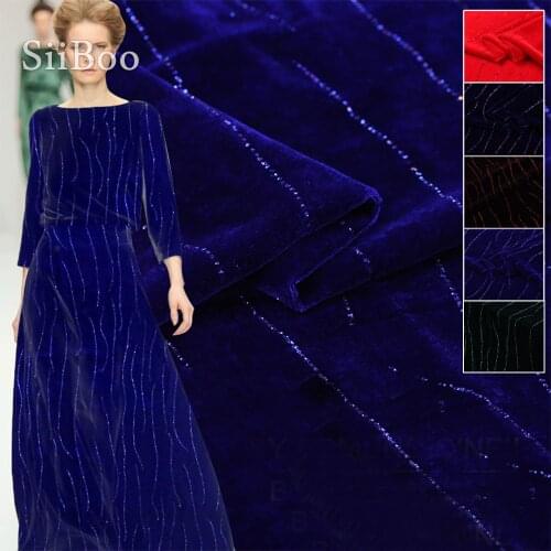 Italy high quality luxury style multi-color bronzed rayon silk velvet fabric apparel for autumn long party dress tecido SP5893
