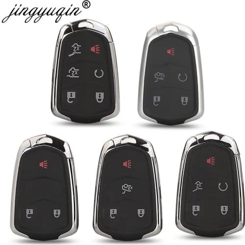 Jinyuqin 3/4/5/6 Buttons Smart Remote Car Key Shell For Cadillac SRX CTS ATS XTS Escalade ESV Keyless Case FOB Replacement