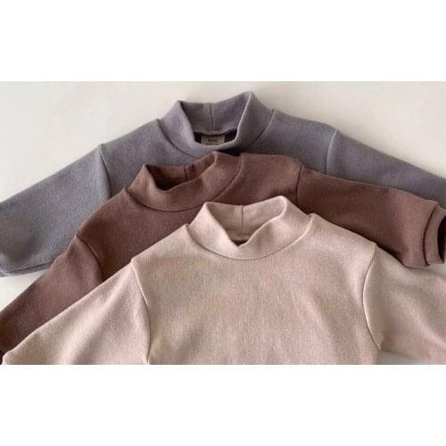 2020 Newborn Winter Baby Warm Tops For Boys And Girls Autumn Solid Colors Clothing Long Sleeve Kids Clothes 6m-24m Sweatshirts
