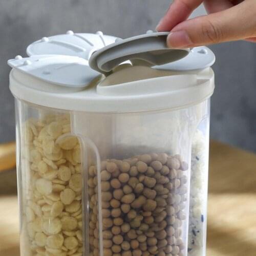 Grain Sealed Fresh-Keeping Storage Tank Compartment Food Container Transparent Plastic Moisture-Proof Storage Box Kitchen Tools