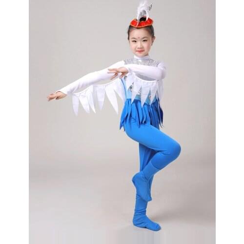 Blue bird costume for girls school stage performance festival dance clothes cute animal clothing halloween cosplay