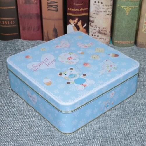 Customized metal box Europe new style 17.6mm Metal cookies Box Organizer lunch box Gift Iron Box for candy and chocolates XZD-05