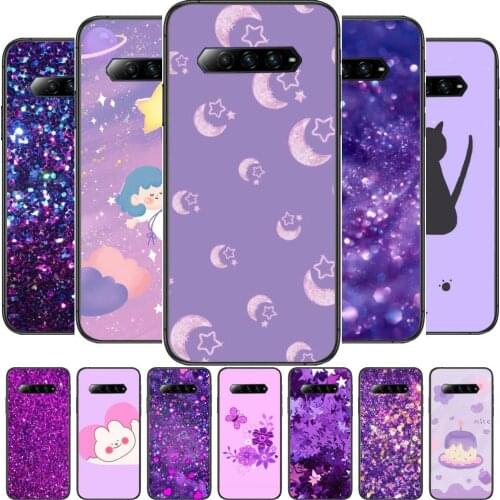 Fashion Purple stars Shiny Black Soft Cover The Pooh For Huawei Nova 8Pro 7 6SE 5T 7i 5i 5 4 4E 3 3i 3E 2i Pro Phone Case cases