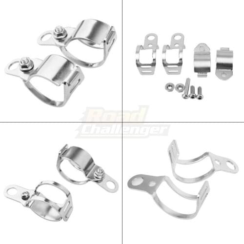 Motorcycle Chrome Turn Signal Light Fork Clamps Mount Light Holder lamp mount Bracket For Front Fork Scooter Motorbike Parts