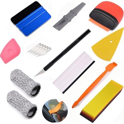 FOSHIO Vinyl Car Wrap Tools Set Magnet Tuck Squeegee Scraper Carbon Fiber Film Sticker Auto Accessories Window Tinting Tools Kit