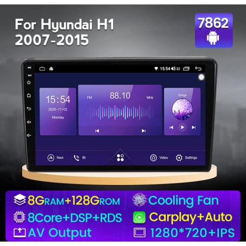 NaviFly 7862 6GB+128GB QLED 1280*720 DSP 4G LTE Android 10.0 Car Navigation GPS Radio Player For Hyundai H1 TQ 2007 - 2015