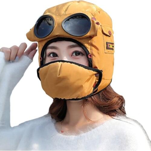 2020 New original design fashion warm cap winter men winter hats for women kids waterproof hood hat with glasses cool balaclava