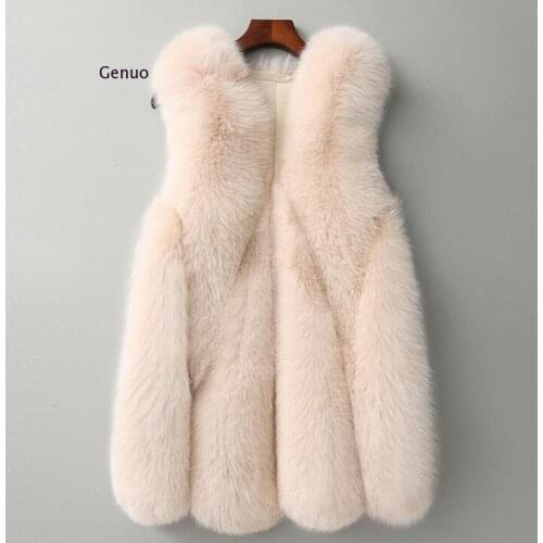 New Arrival Long Faux Fur Vest Fluffy Jacket Plus Size Women Slim Fake Fur Coats High Quality Artificial Fur Gilet