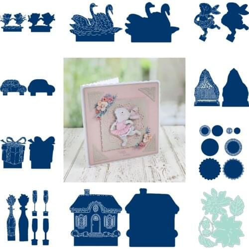 Gift Iceskating Bunny Metal Cutting Die Scrapbook Embossed Paper Card Album Craft Template Cut Die Stencils New for 2021 Arrive