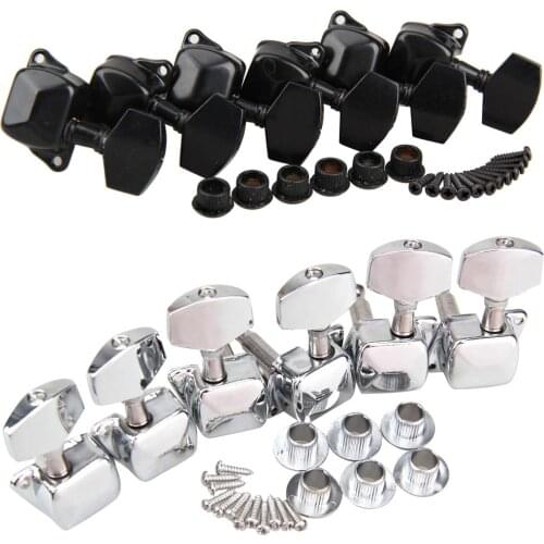 Practical Chrome 3x3 Semiclosed Tuning Pegs Machine Heads for Acoustic Guitar 2 Colors 3 Right + 3 Left Tuning Pegs High Quality
