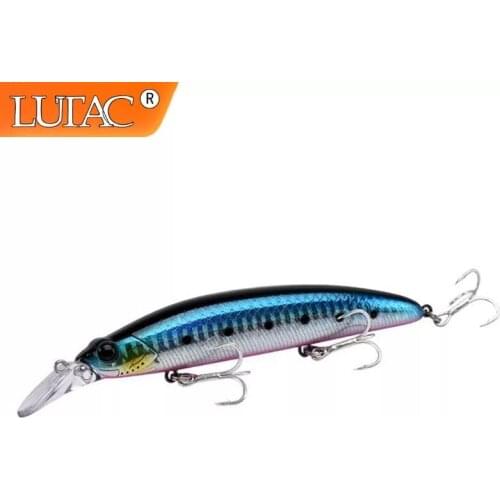 LUTAC Minnow Floating GM01A 110mm 21g Hard Plastic fishing lures Origin Treble Hooks Artificial Bait Good Quality
