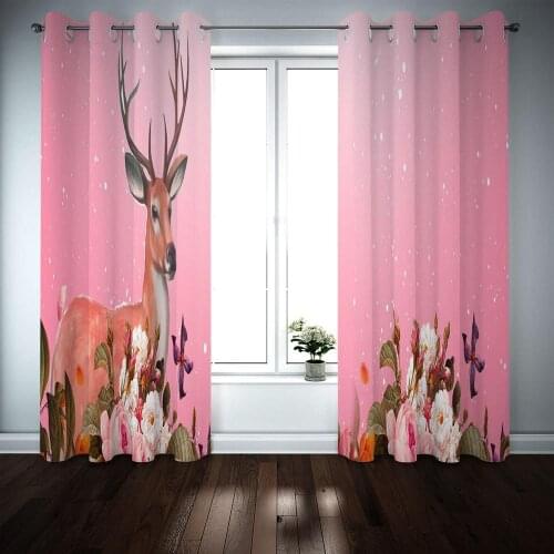 Modern living room curtains pink girls curtains Beautiful Photo Fashion Customized 3D Curtains