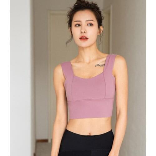 Gym Quakeproof Sports Bra Women Running Fitness Gather Crop Top Wide Shoulder Strap Workout Quick-Dry Tank Top Sexy Yoga Bra