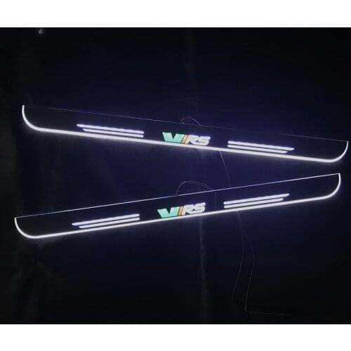 LED Pedal Lights For Skoda Octavia VRS 2012 - 2019 Moving Welcome Pedal Car Scuff Plate Door Sill Pathway Light