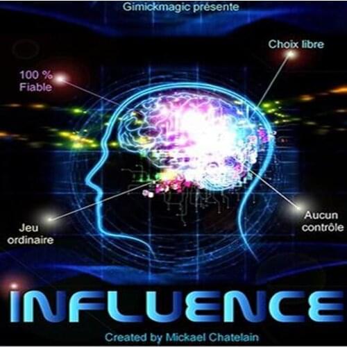 Influence (Gimmick+online instruct) By Mickael Chatelain ,Close Up Street Card Mental Trick Illusions Magician Toys Fun