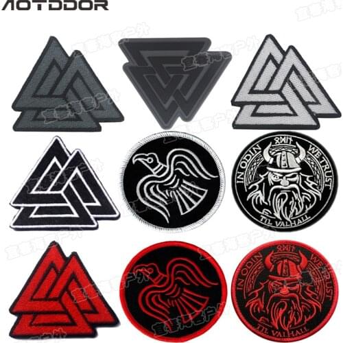 Embroidered Valhalla Tactical Vikings Patches badges IN GOD WE TRUST Emblem Appliques military Patch