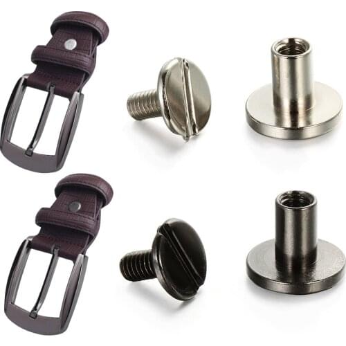 10Pcs Round Head Rivet Screw Belt 5mm/6.5mm/8mm Leather Metal Craft Solid Nail Bolt Bookkeeping DIY Cloth Covering Fixing Tool