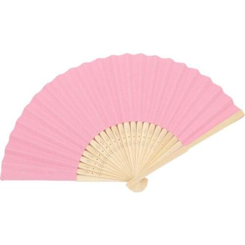 1Pc Solid Color Folding Fans Educational Blank DIY Paper Hand Fan Handheld Fan For Kids DIY Painting Props Accessories Decor