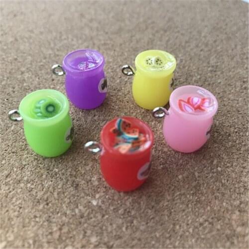 10pcs 12mm*12mm Fruit Cup Resin Flatback Cabochon Miniature Food Art Supply Decoration Jewelry Findings And Components