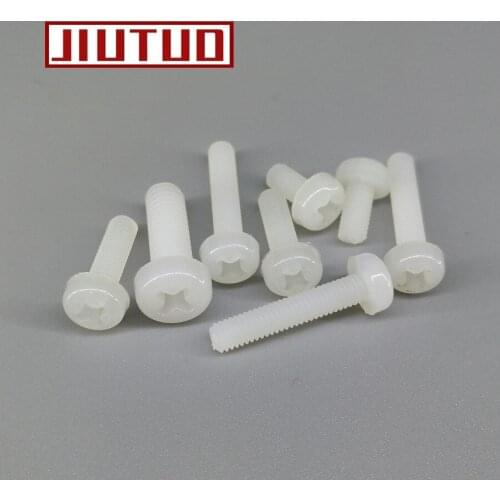 1000PCS M2*4/5/6/8/10/12 white Round head cross nylon screw phillips Round Head Screw M2 2mm screw bolt