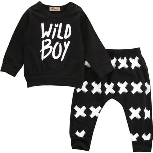 2PCs Toddler Boys Set 2017 Girl Clothes Casual T Shirt Tops+ Long Pants Clothes Outfit Children Clothing Sets Outfit New Arrival