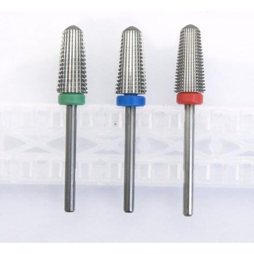 4 in 1 Round Tapered Safety Carbide Nail Drill Bits With Cut Drills Carbide Milling Cutter For Manicure Remove GelAccessories
