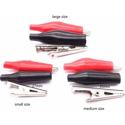 50pcs/25Pairs Red Black Insulated Crocodile Clips Cable Lead Testing Metal Alligator Clips
