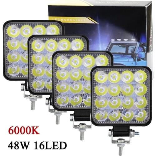 Car LED Bar Worklight 42/48W Offroad Work Lights 14/16 Lamp Modified Headlight Engineering Spotlights For ATV UTV Truck Tractor