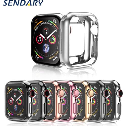 Case for Apple Watch SE 6/5/4/3/2/1 38MM 42MM Screen Protector Plating Soft TPU Case for iWatch Series 40MM 44MM Watch Case