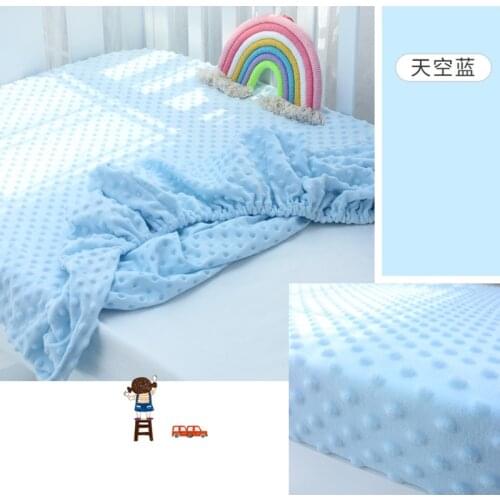 Baby Cot Minkly Dot Fitted Bed Sheet Cotton Thickening Velet Bedspread Sheet Autumn And Winter For Newborn Kindergarten