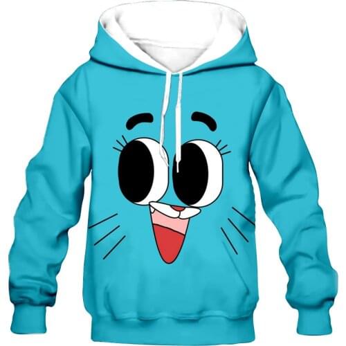 Cartoon gumball KID 3D print Flannelet thickening type Children zipper coat Sweatshirt/Hooded//family clothing design