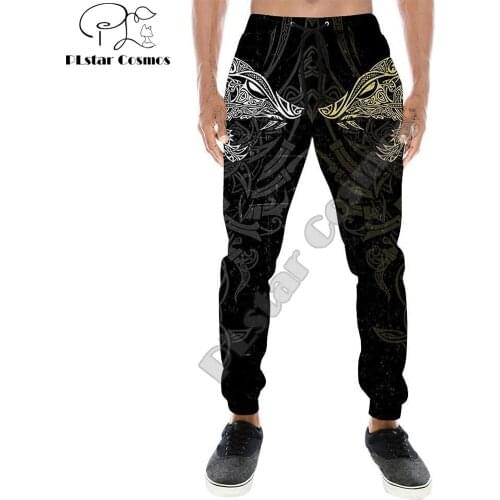 Geki And Freki Viking Wolf Tattoo 3D Printed Men Pants Harajuku Fashion Trousers Autumn Casual Joggers Pants CK-003