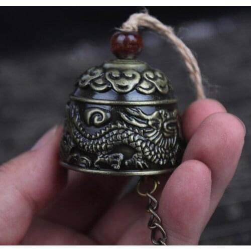 Wind Chime Chinese Traditional Vintage Dragon Fish Pattern Good Luck Home Balcony Garden Decor Wall Hanging Metal Wind Chime