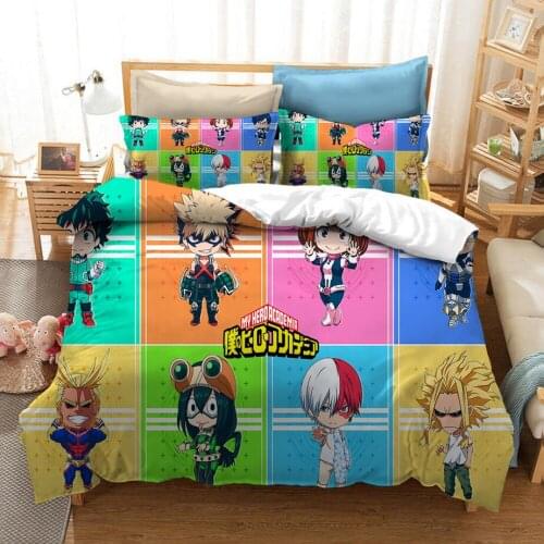 3d Bedding Set My Hero Academia Duvet Cover Sets Comforter Bed Linen Twin Queen King Single Size Kids Boys Luxury Anime Cartoon