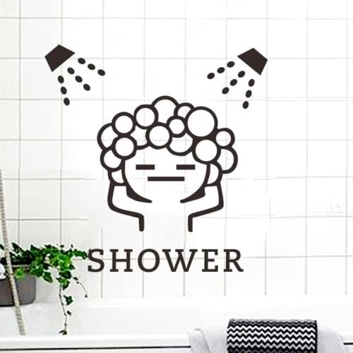 Creative baby love shower bubble wall stickers for bathroom sliding door waterproof glass shower room wall decals art mural