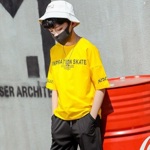 Boys Girls Summer Ice Silk Cotton T Shirt Kids Breathable Oversize Street Wear Teen Children Comfortable Outdoor Sport Clothing