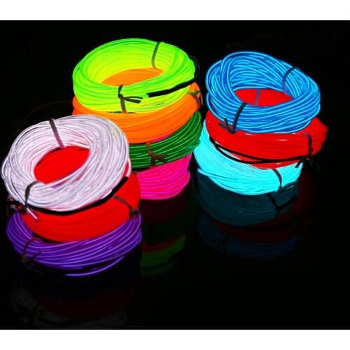Hot Selling Attractive DC-12V 2.3mm Skirt EL wire 5M Orange Unilateral Line Bicycle LED Strip Light Internal Decor of Cars/Ships