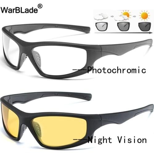 WarBlade 2020 Men Night Vision Glasses Polarized Photochromic Sunglasses Male Day Night Driving Anti-glare Goggles Sun glasses