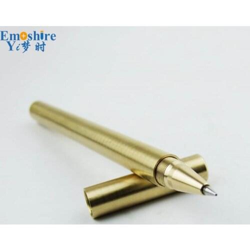 New Handmade Bright Brass Copper Roller Ball Pen Metal Ballpoint Pen for Writing Supplies School Office Writing Stationery P285