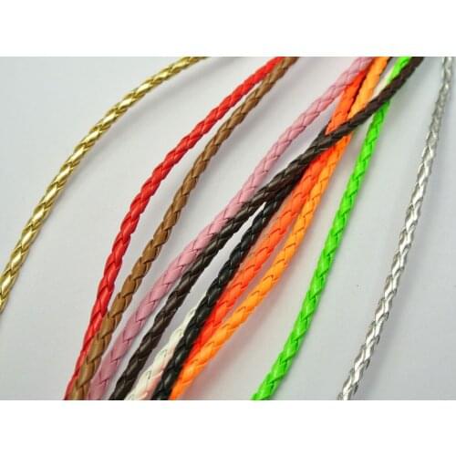 10 Meters Mixed Color Braided Bolo Leatherette Jewelry Cord 4mm 10 Color