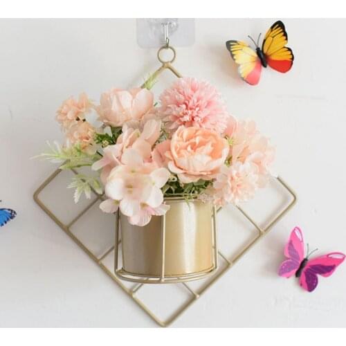 Hanging Plants Holder Hook Design Easy to Install Iron Air Plants Holder for Home Garden Hanging Basket Interior Wall Decoration