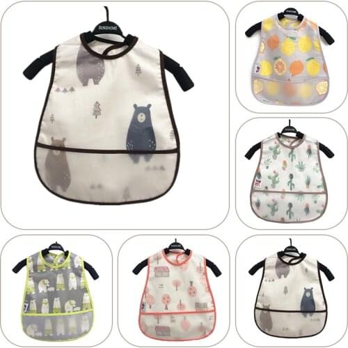 Adjustable Baby Bibs Waterproof Baby Boy Girl Feeding Bibs Burp Cloths Cartoon Kids Children Apron Baberos Baby Stuff