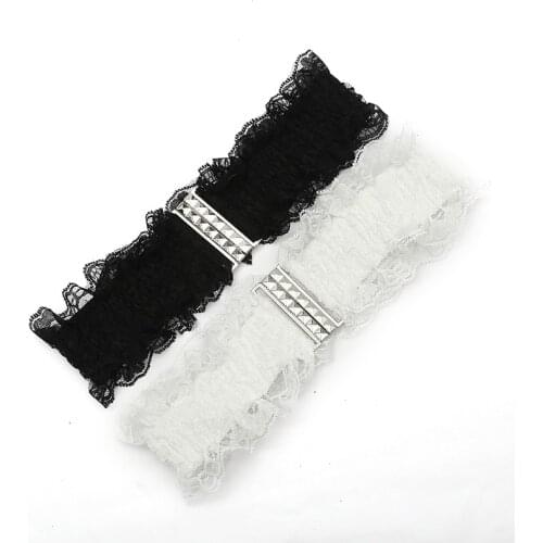 Retro Totem Wide Lace Waistband Women Fashion Black White Elastic Stretch Dress Waist Belt Buckle Band Ladies Dress Decoration