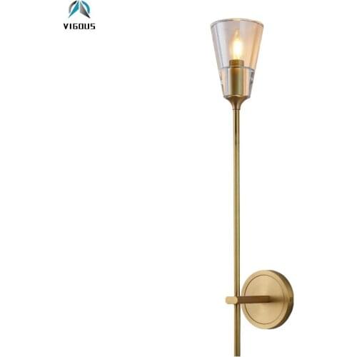 RH Loft Retro Black/ Gold Metal G9 Led Wall Lamp Glass Lampshades 1 / 2 Light Sconces Living Room Corridor Bracket Light