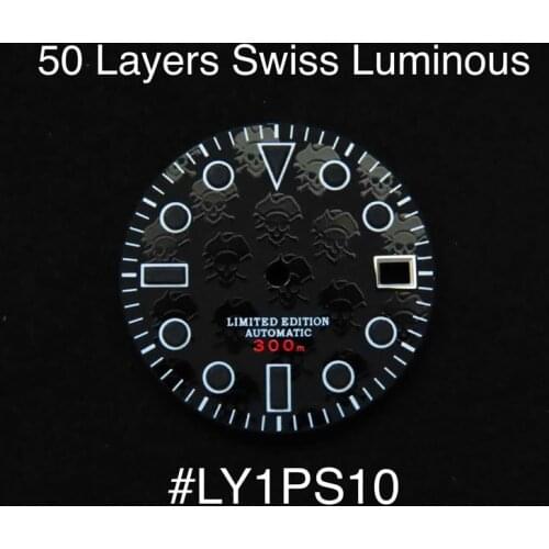 Seiko0 modified super luminous retro skull dial 007/009 seiko mods dial