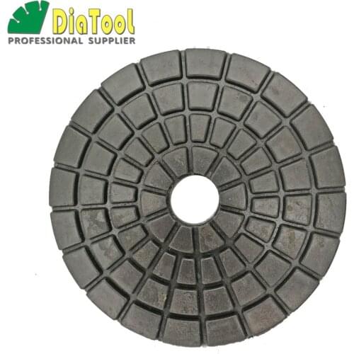 SHDIATOOL 5pcs Dia 4"/100mm Black Buff Diamond Flexible Wet Polishing Pad Block Sanding Disc Stone Marbel Granite Polishing Disc